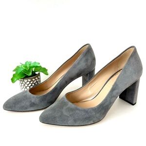 M. Gemi Lustro 70mm Block Heel Pump High Heel Gray Suede Size 38
